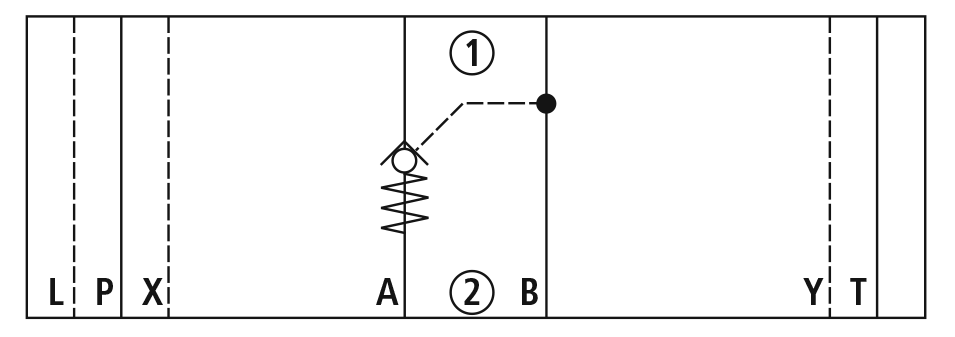 Принципиальная гидравлическая схема клапана ZRE-A03-C1