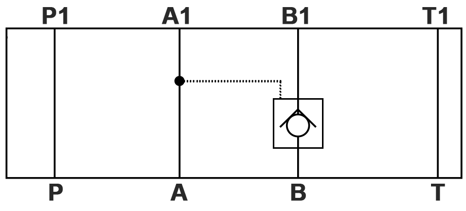 Принципиальная гидравлическая схема клапана DA-04-B