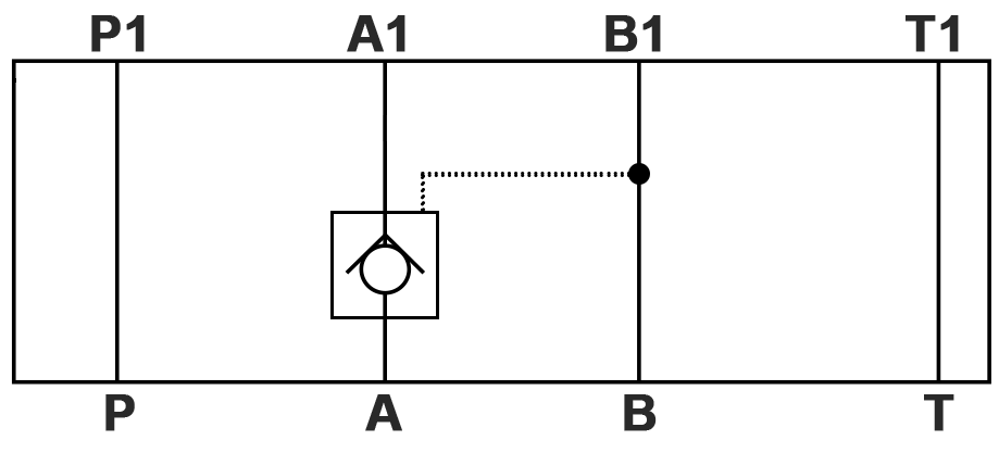 Принципиальная гидравлическая схема клапана VP-NOV-6-EA